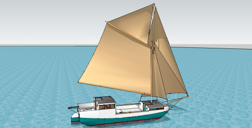The T32 with a gaff sloop rig, as an alternative